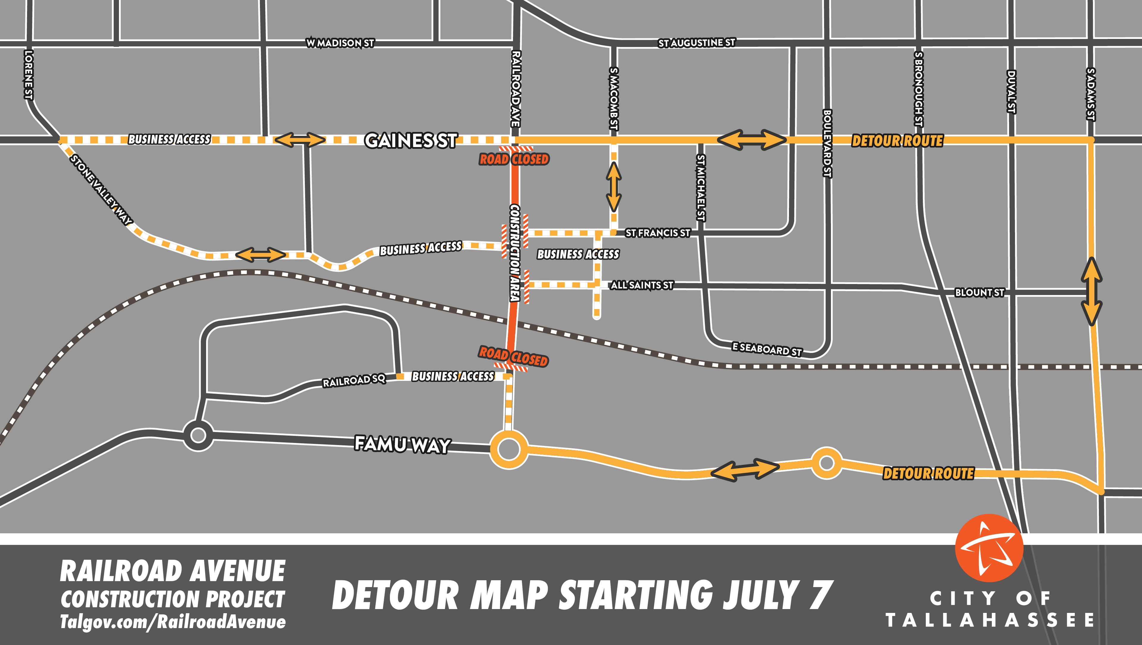 map of the detours